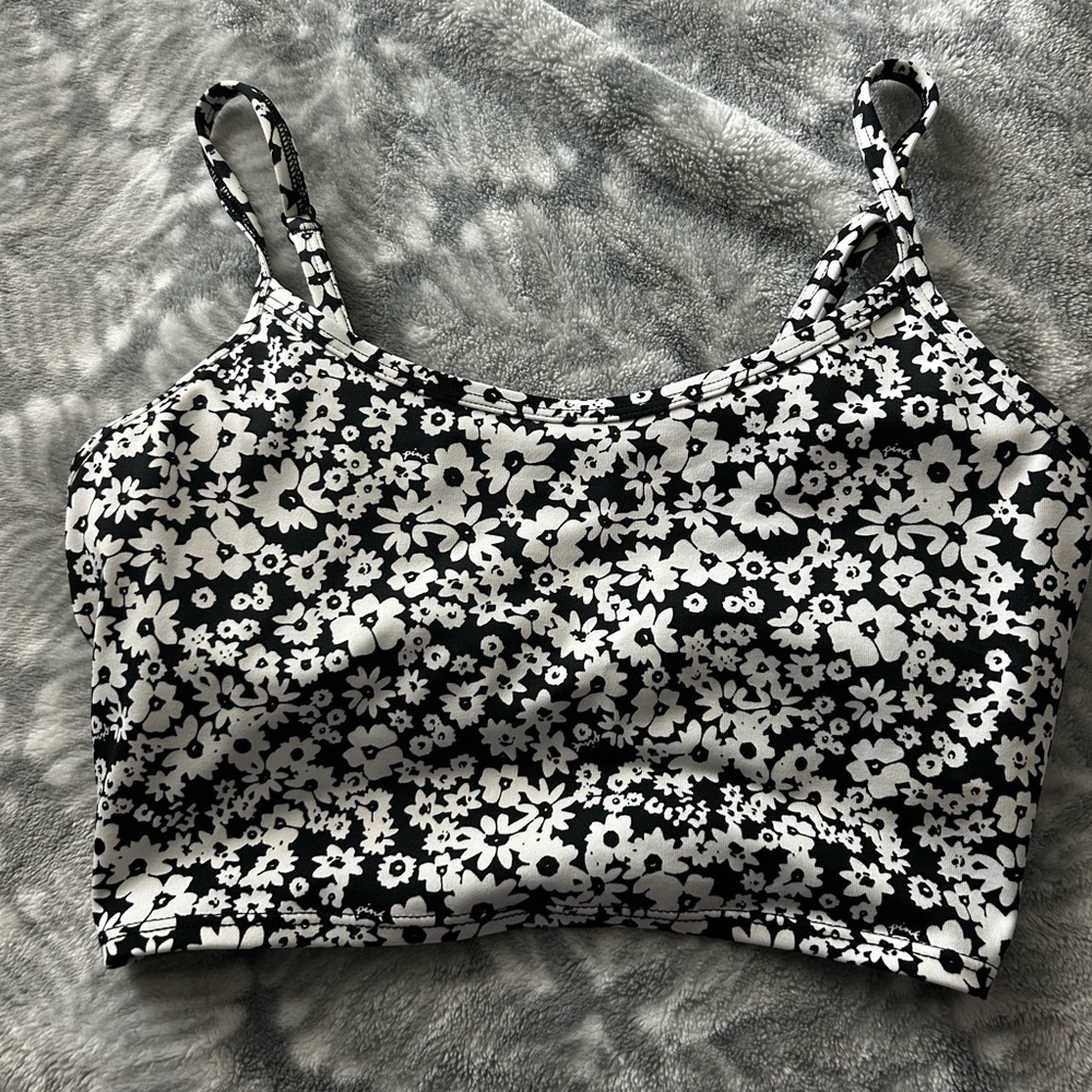 PINK Victoria's Secret Black and White
Floral Tank Top